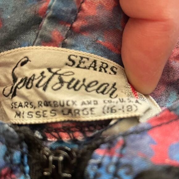 VINTAGE 60s Sears Sportswear Printed Windbreaker - Picture 6 of 7